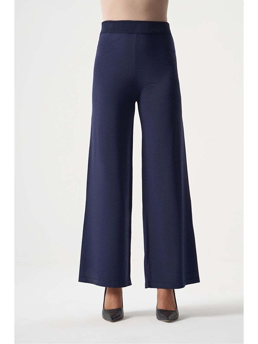 Basic Bol Paça Rayon Lacivert Pantolon-2