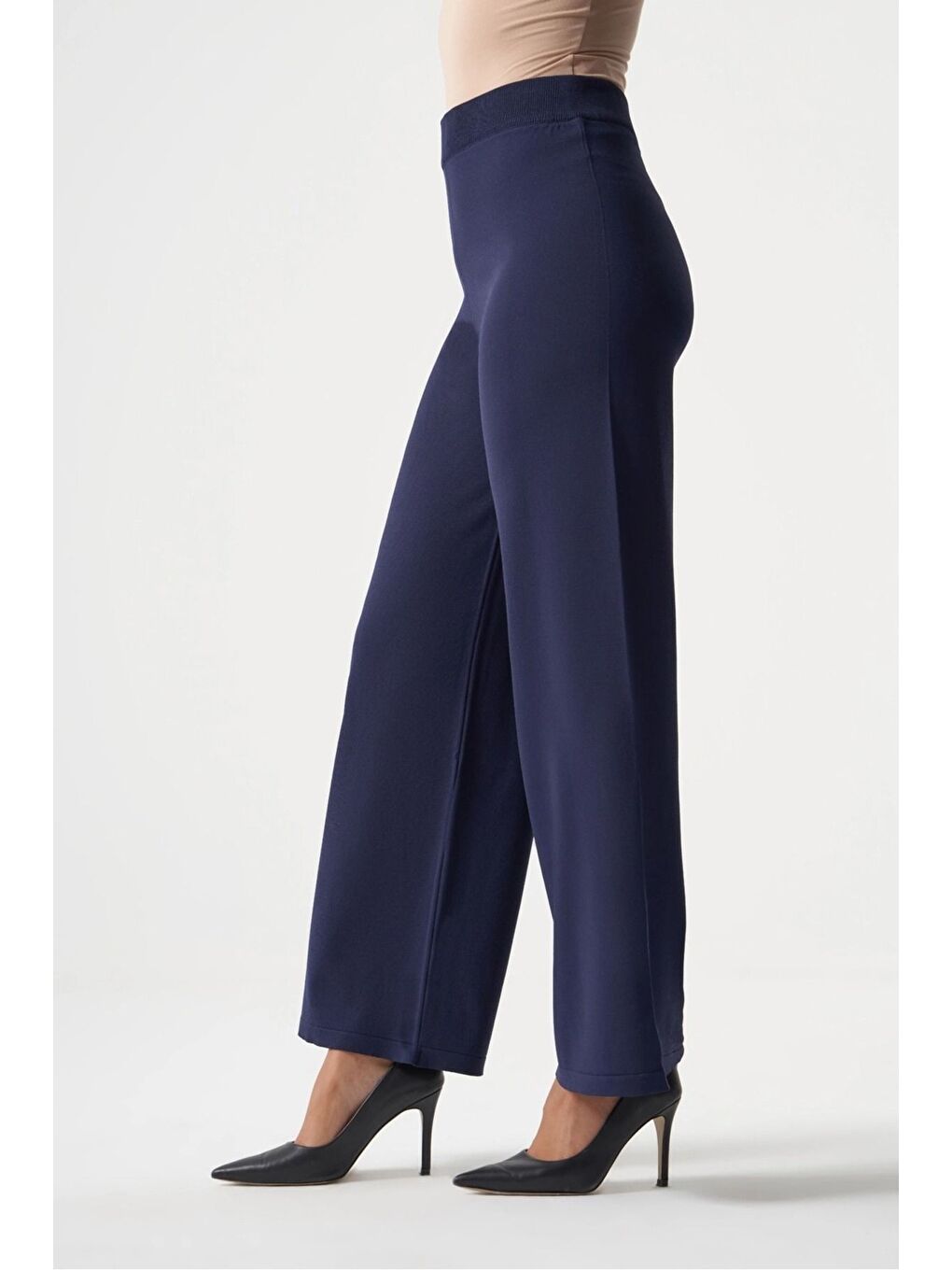 Basic Bol Paça Rayon Lacivert Pantolon-3