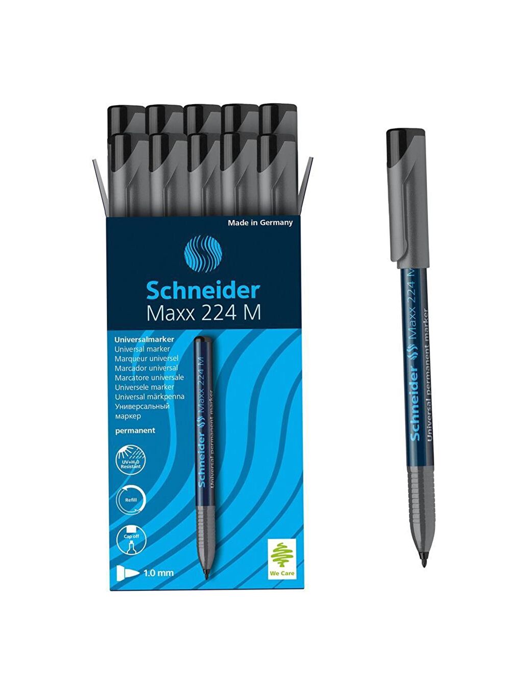 Schneider Siyah Maxx 224 M 1.0 mm Asetat Kalemi Siyah 10 lu