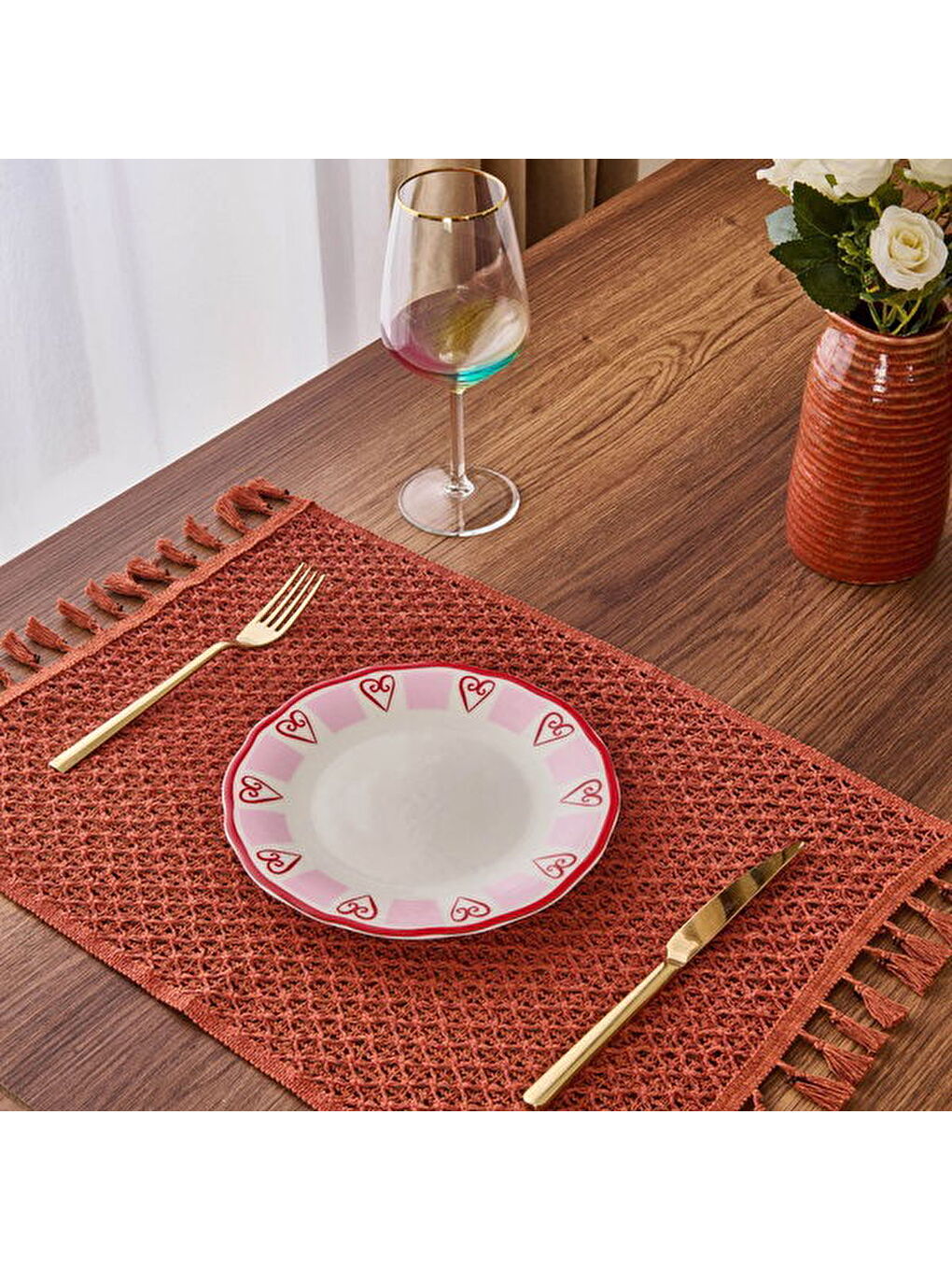 Kitchen Love Tatlı Tabağı - Pembe / Beyaz - 20 cm