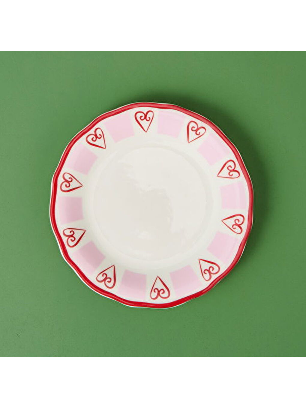 Kitchen Love Tatlı Tabağı - Pembe / Beyaz - 20 cm-1