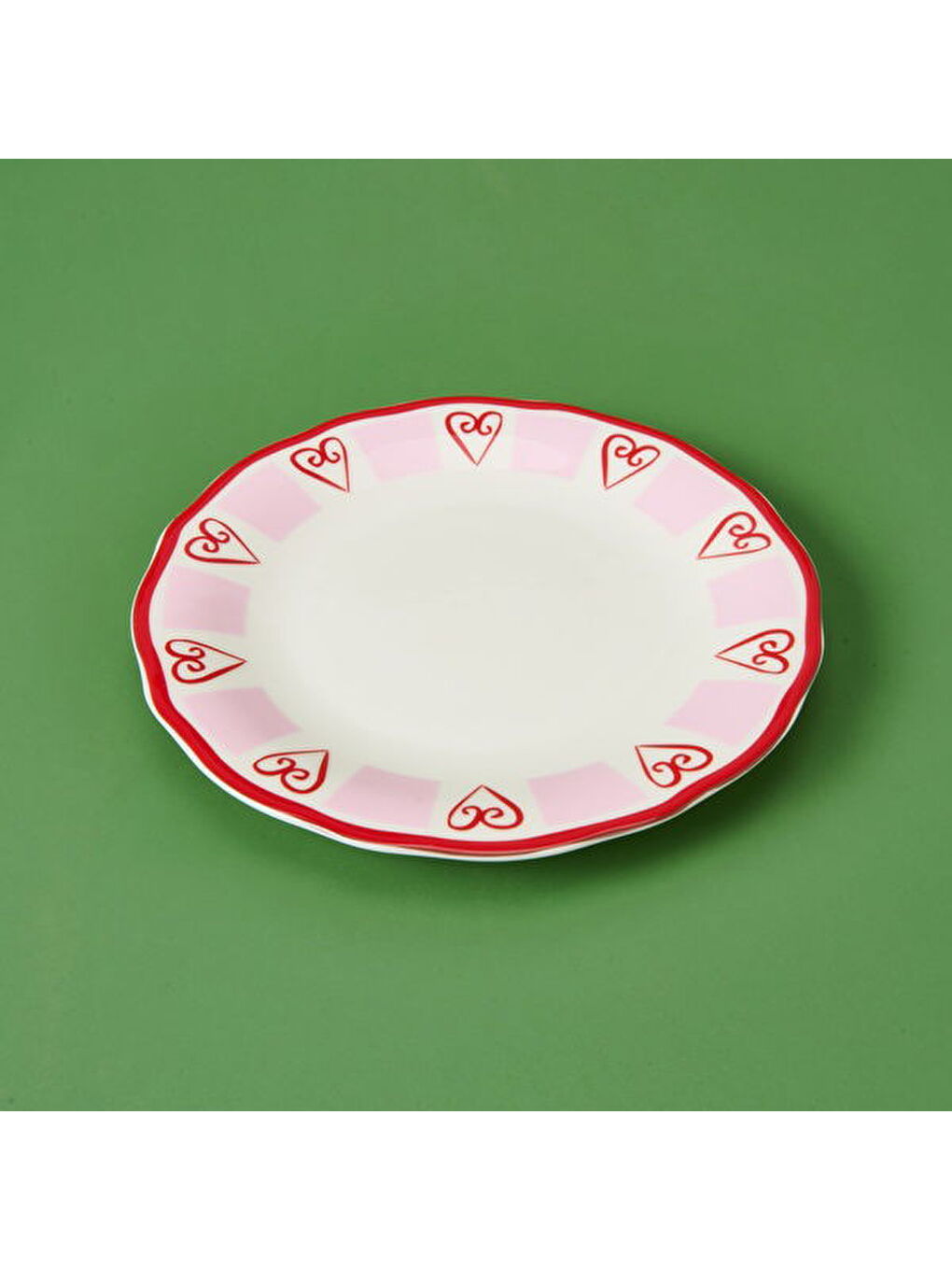 Kitchen Love Tatlı Tabağı - Pembe / Beyaz - 20 cm-3