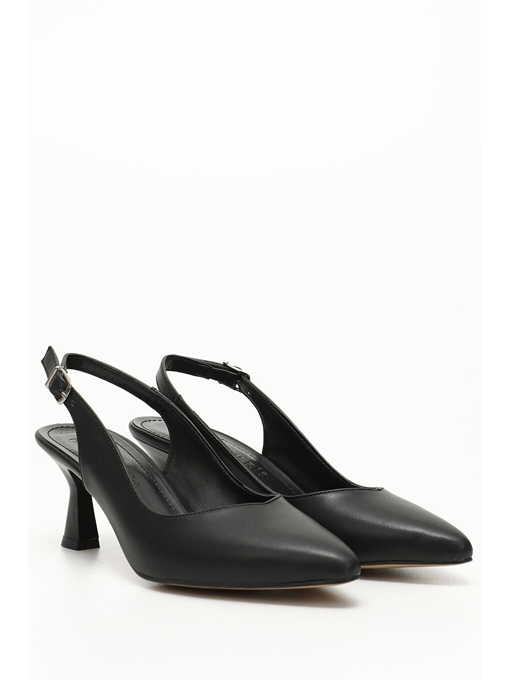 Siyah SİYAH  Sivri Burun Kadeh Ökçe Arkası Açık Kadın Ayakkabı 38198-1