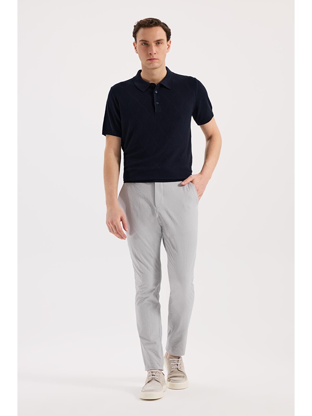Gri Comfort Fit Yan Cep Pantolon