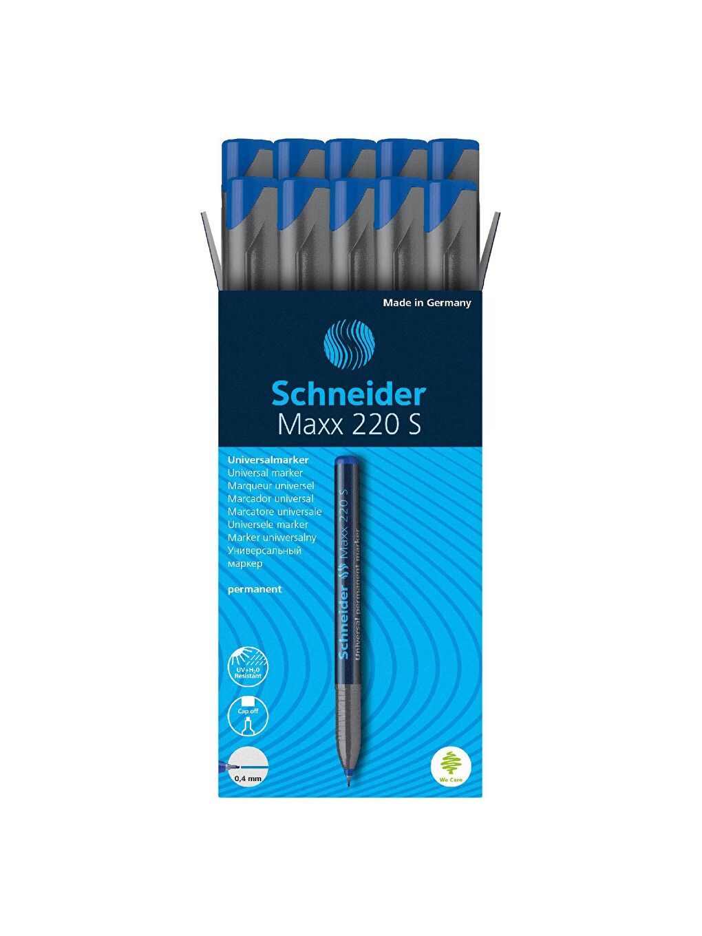 Schneider Maxx 220 S 0.4 mm Asetat Kalemi Mavi 10 lu - 1