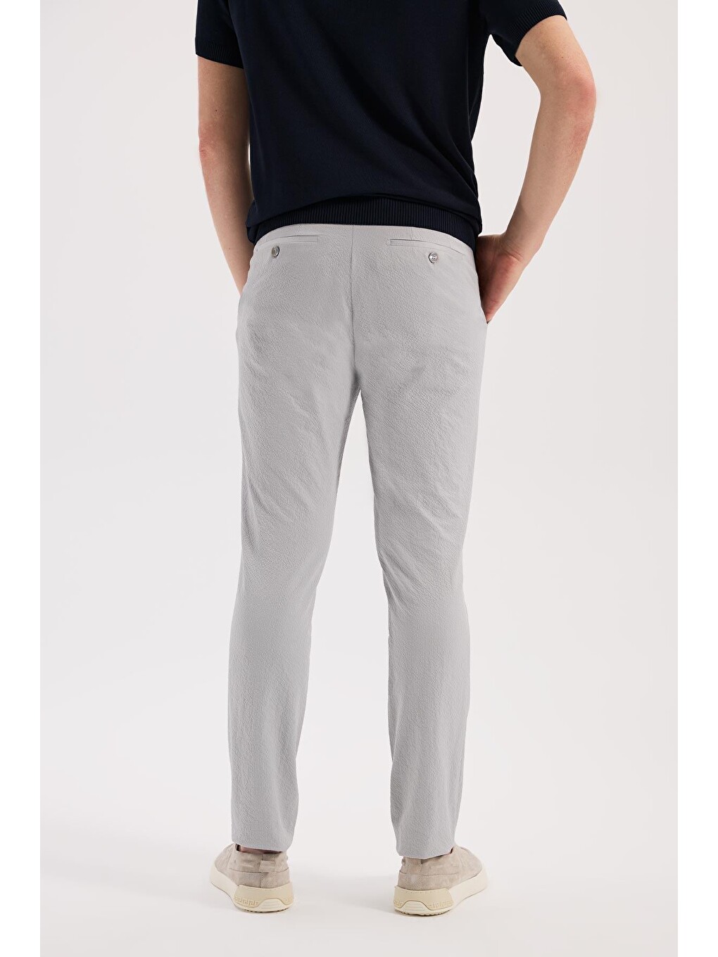 Gri Comfort Fit Yan Cep Pantolon-3