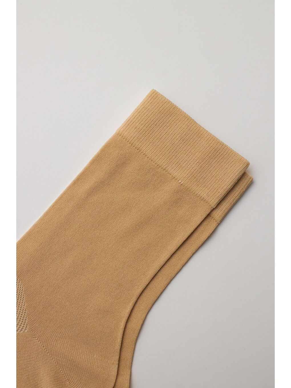 Merserize Fileli Erkek Soket Çorap Bej-1