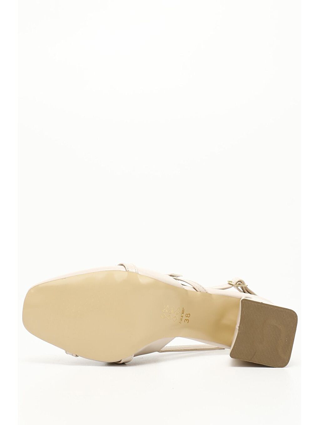 Bej TEN  Kalın Topuklu Arkası Açık Kadın Ayakkabı 35782-3