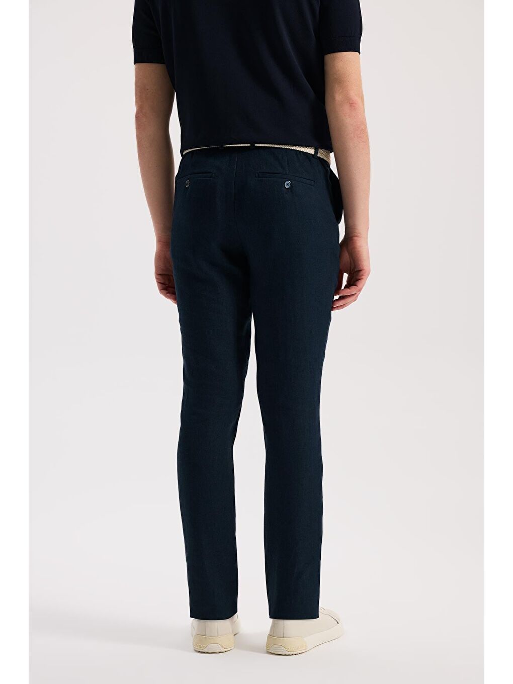 Lacivert Comfort Fit Beli Lastikli Jogger Pantolon-3