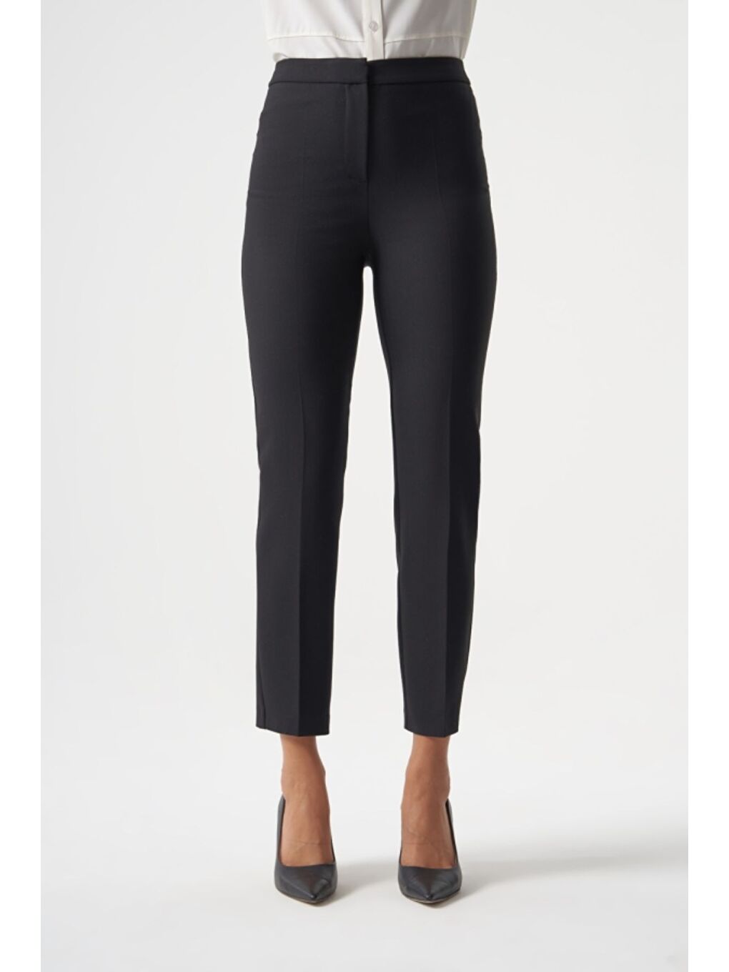 MZL Siyah  Dar Paça Cepli Klasik Kumaş Pantolon-2
