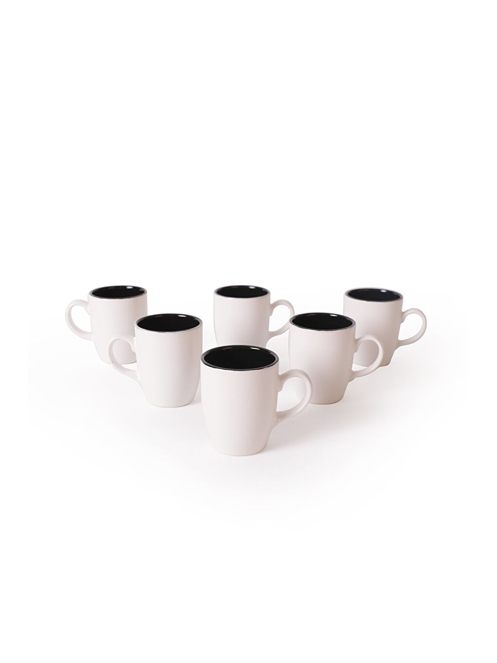 Karışık Mat Beyaz / Siyah Bulut Kupa 9 Cm 6 Adet-4