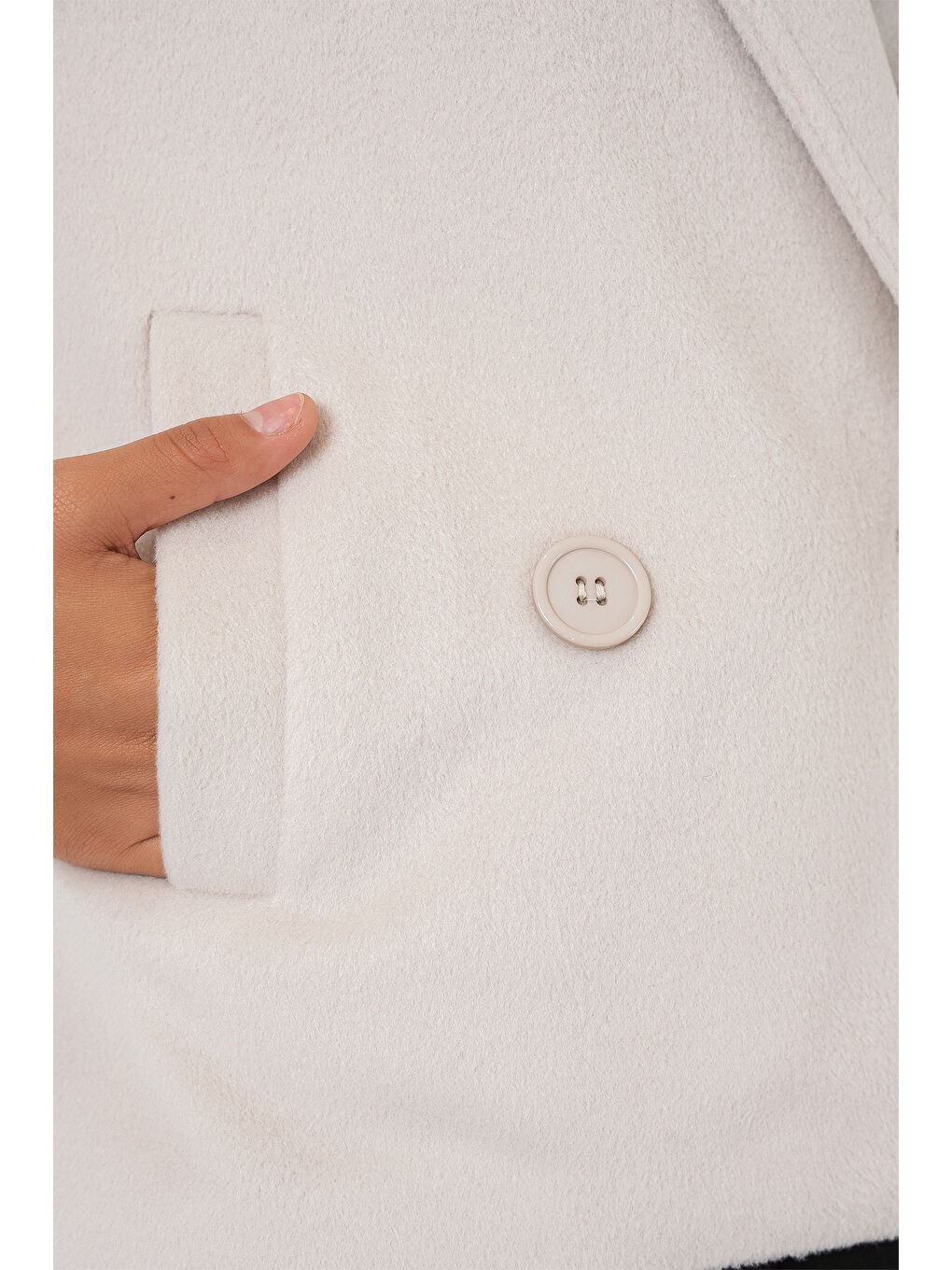 Kadın Kaşe Ceket 0725 - Ekru-4