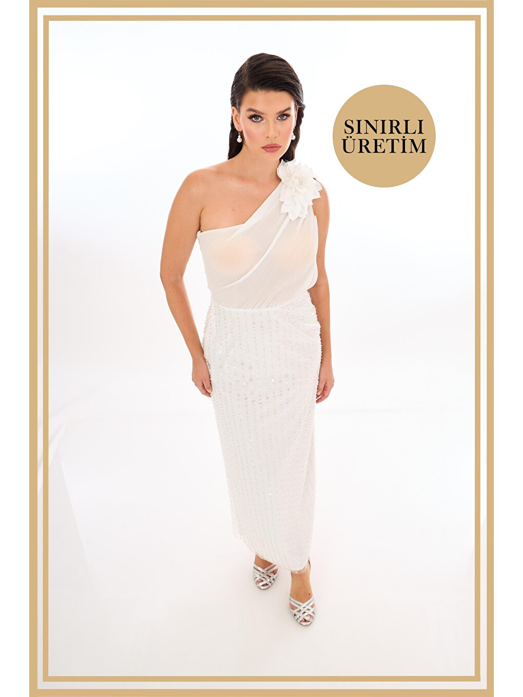 Limited Edition | Isadora Beyaz Midi Elbise-3