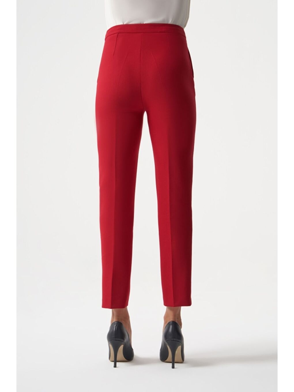 MZL Kırmızı Dar Paça Cepli Klasik Kumaş Pantolon-3
