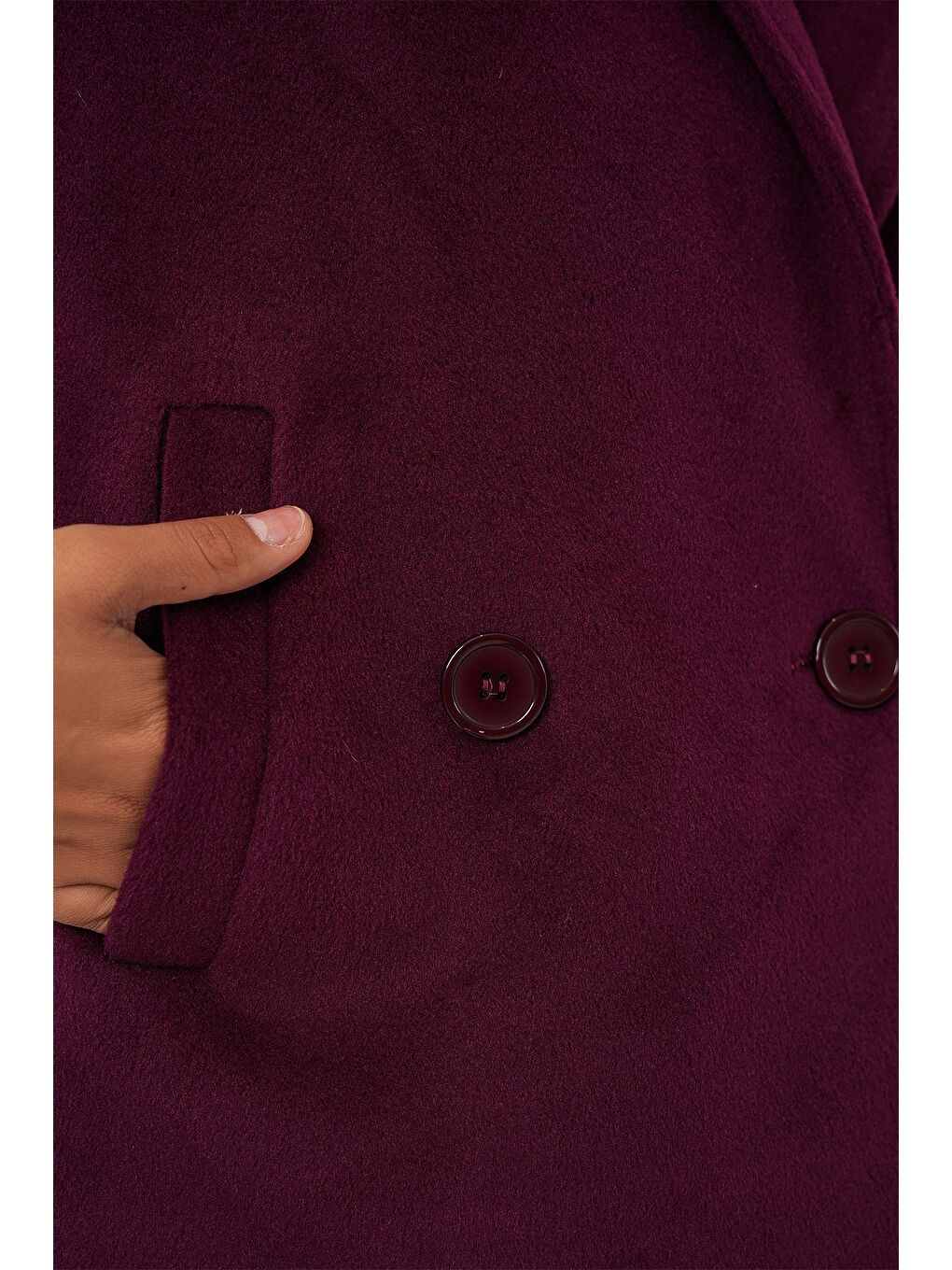 Kadın Kaşe Ceket 0725 - Bordo-3