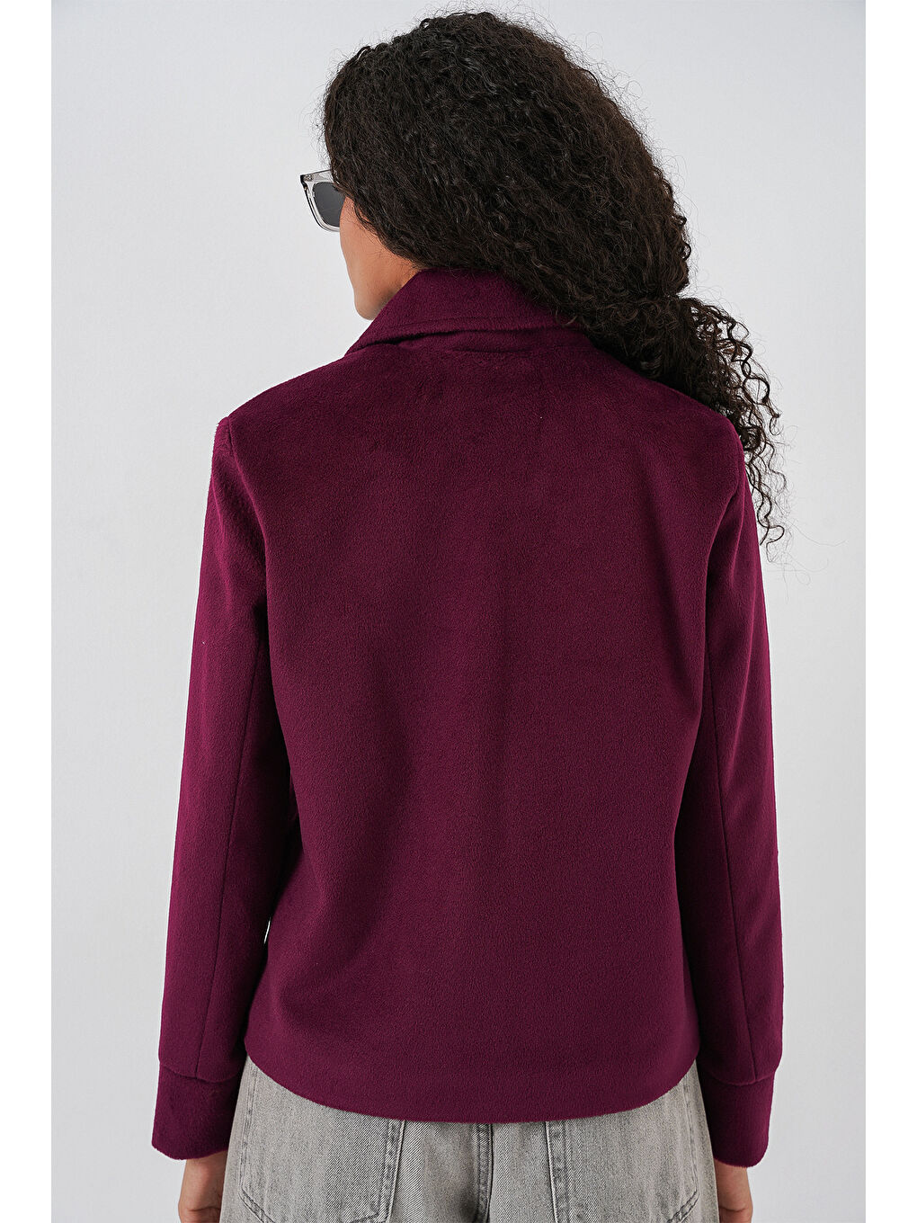 Kadın Kaşe Ceket 0725 - Bordo-5