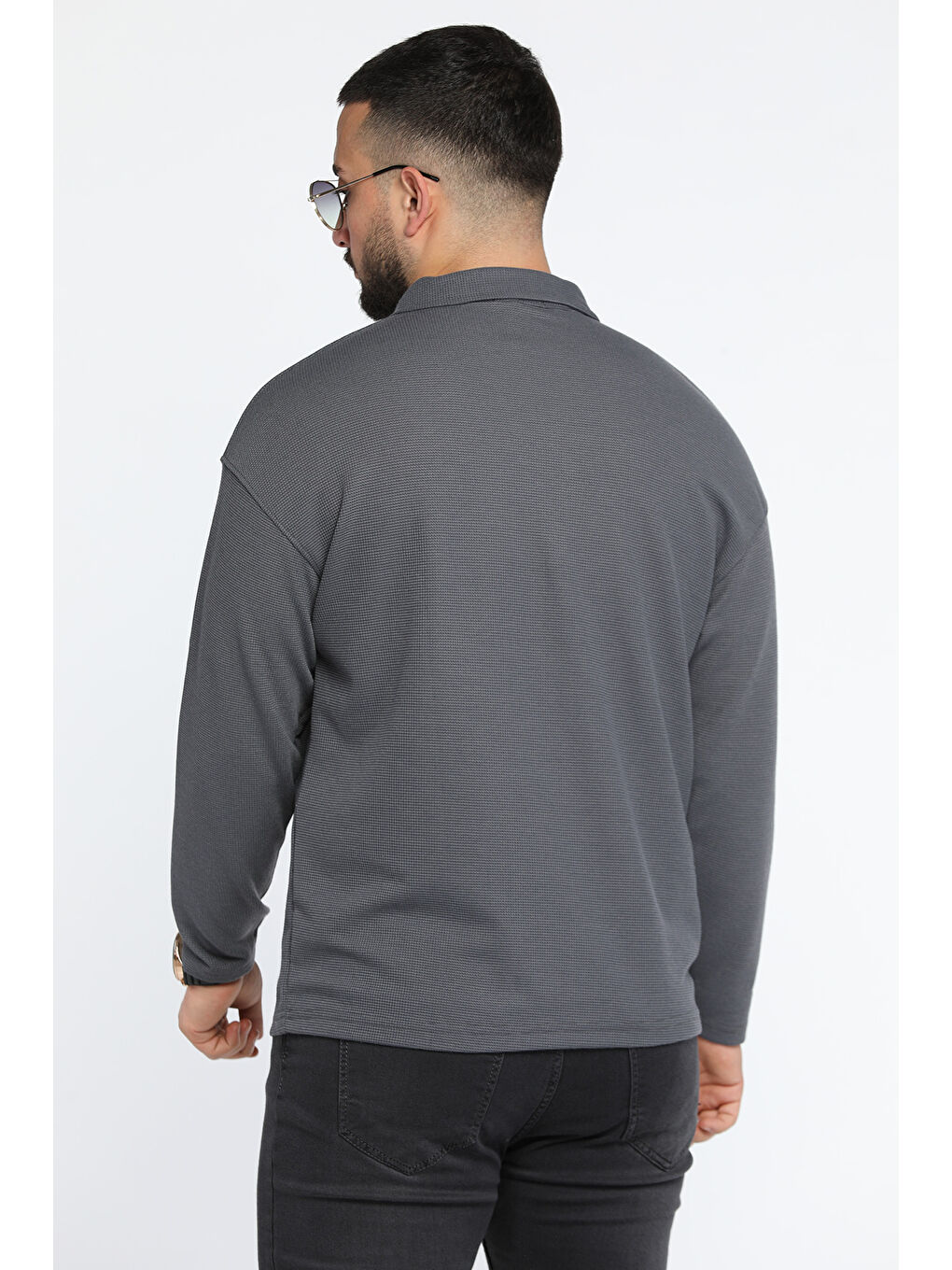 Mishar İtalia Antrasit Erkek Polo Yaka Sweatshirt - 2