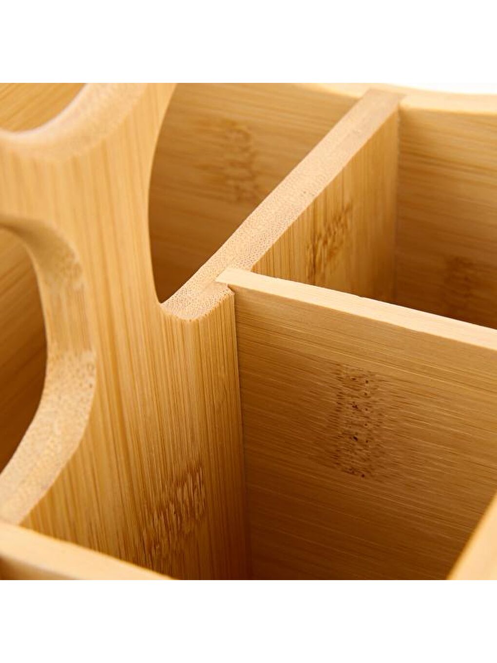 Bambu Kaşıklık - Kahverengi - 21x14,5x22 cm-1