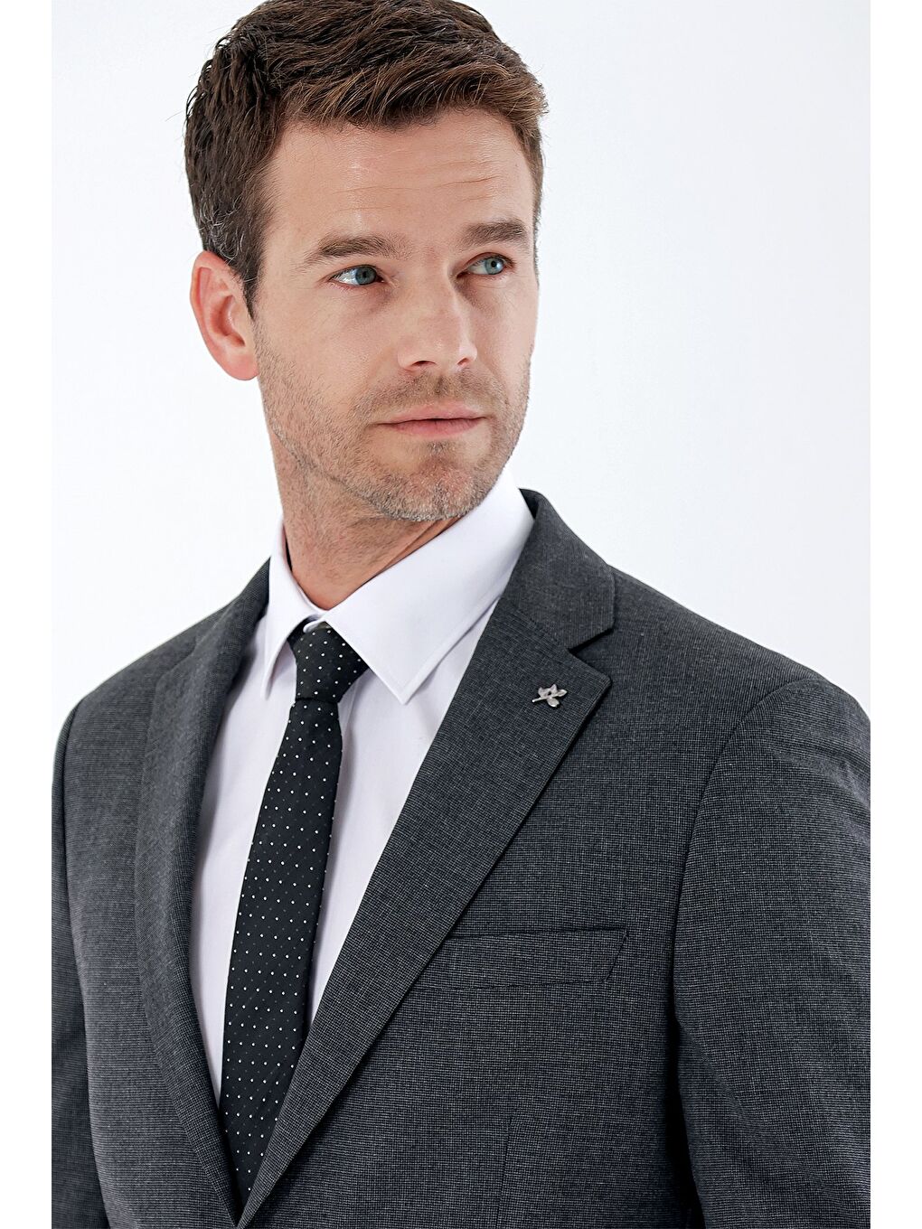 Siyah Desenli Mono Yaka 6 Drop Comfort Fit Rahat Kesim Klasik Takım Elbise 1001235163-2