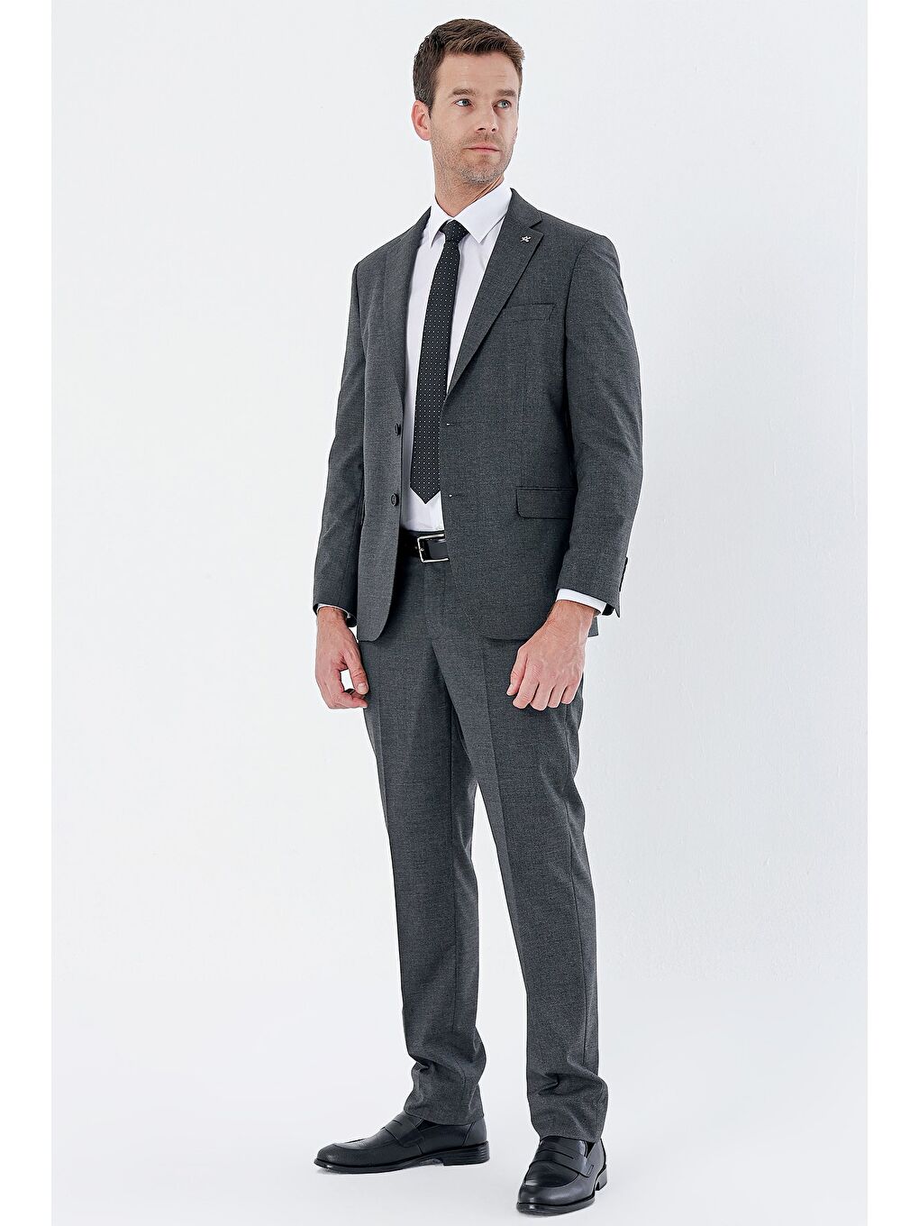 Siyah Desenli Mono Yaka 6 Drop Comfort Fit Rahat Kesim Klasik Takım Elbise 1001235163-6