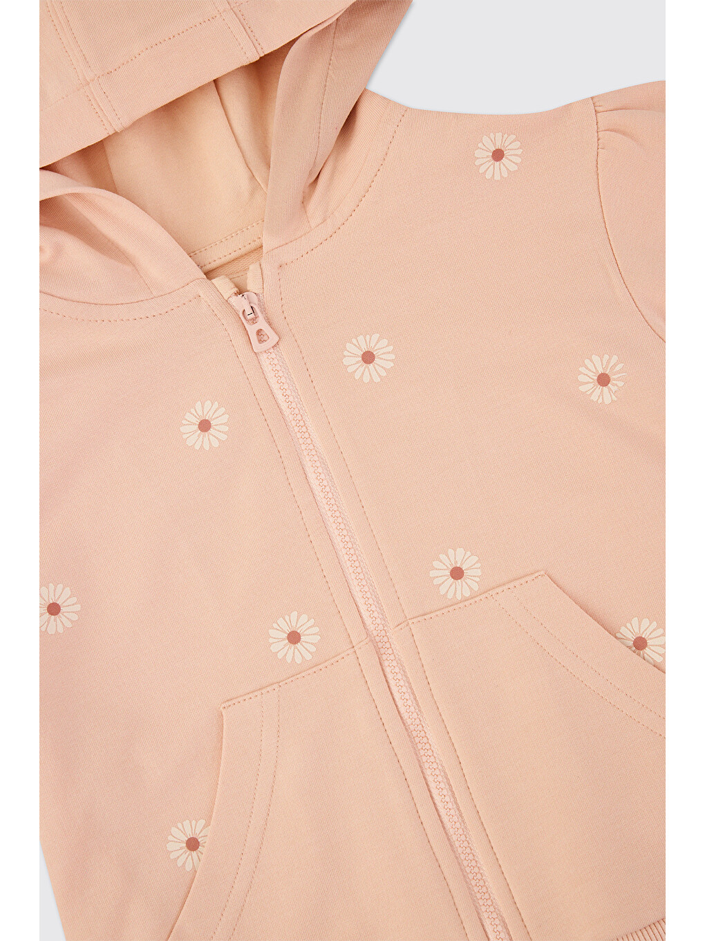 Pembe Kız Bebek Kapüşonlu Somon Sweatshirt-2