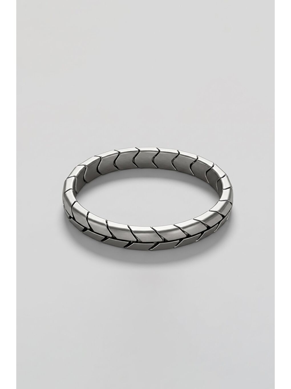 Gri Erkek Manyetik Segment Esnek Çelik Bileklik Gümüş