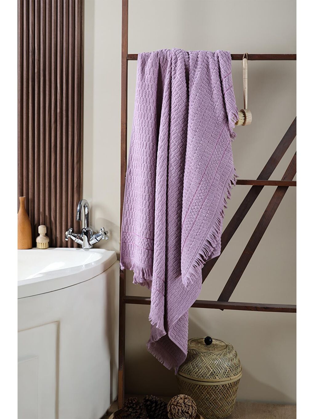 Mürdüm Daphne Banyo Havlusu 90x150 Cm %100 Pamuk Battal Boy-1