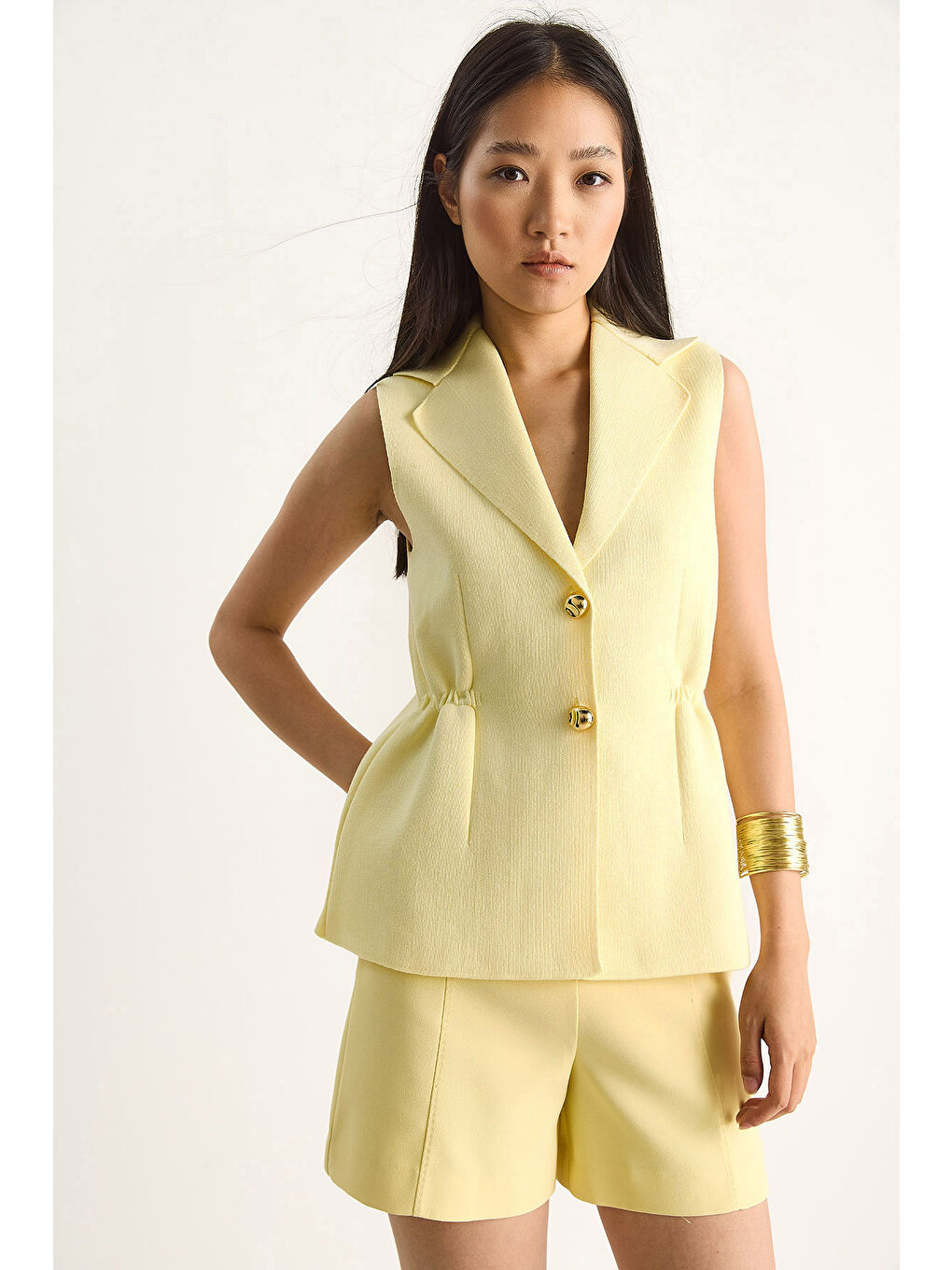 Sarı Kadın Yelek-4