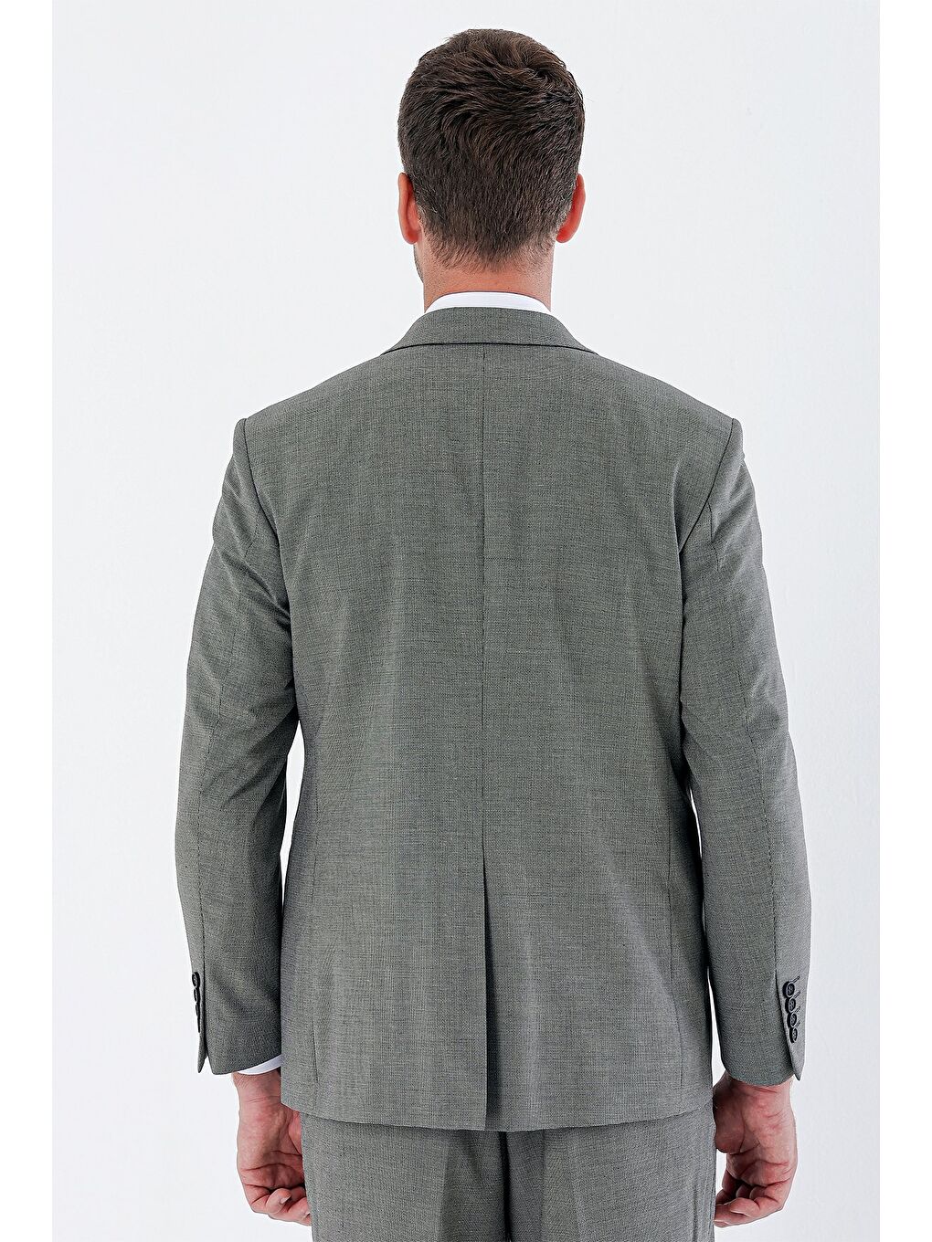 Koyu Bej Desenli Mono Yaka 4 Drop Comfort Fit Rahat Kesim Klasik Takım Elbise 1001235162-6