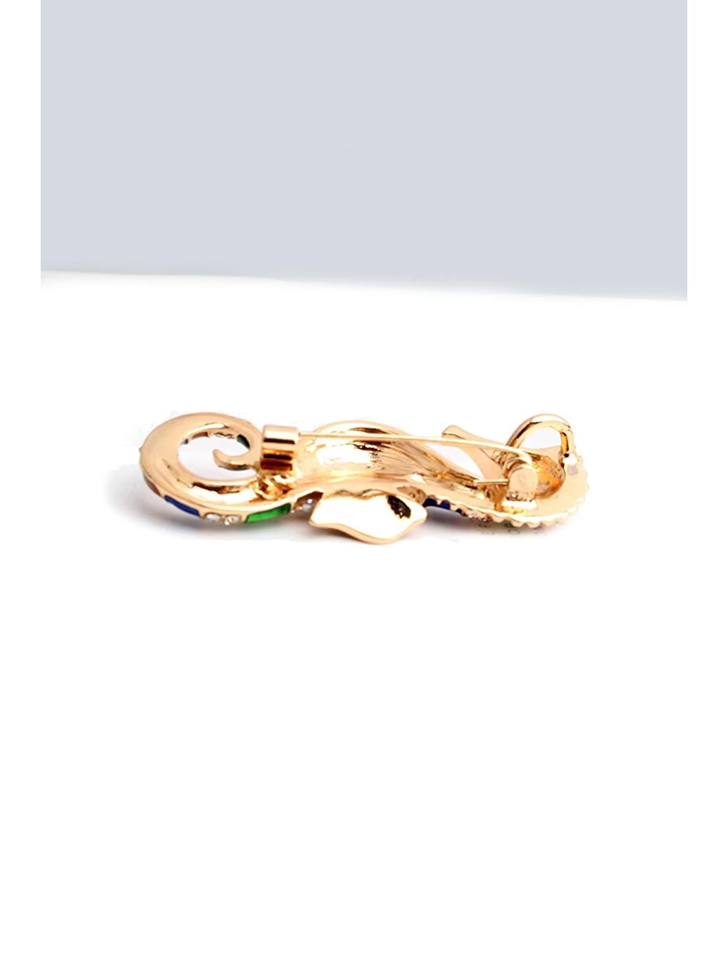 Sarı İnci Detaylı Deniz Atı broş Yaka İğnesi-4