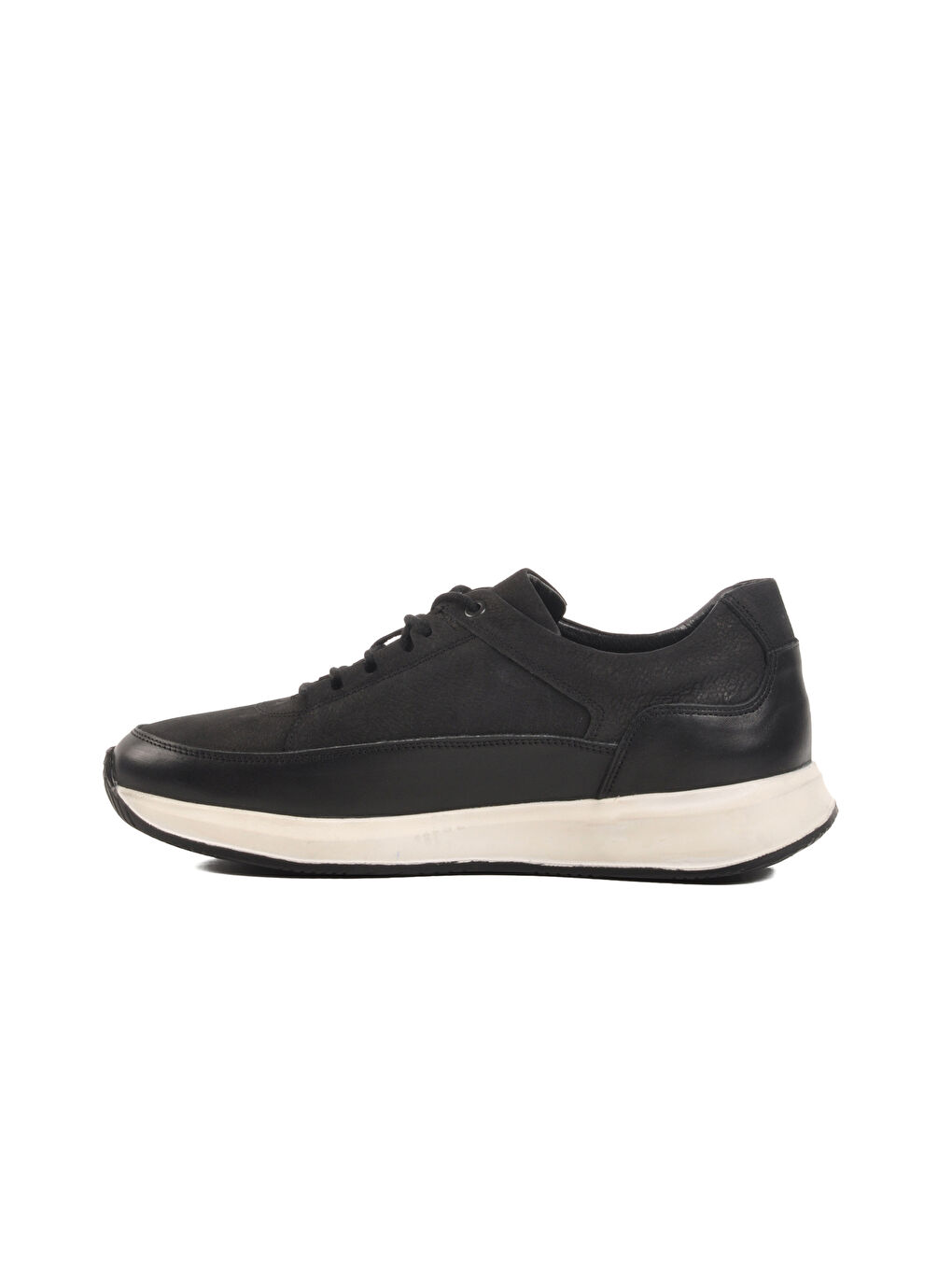 Siyah Hakiki Deri Erkek Casual Ayakkabı Pika M-1