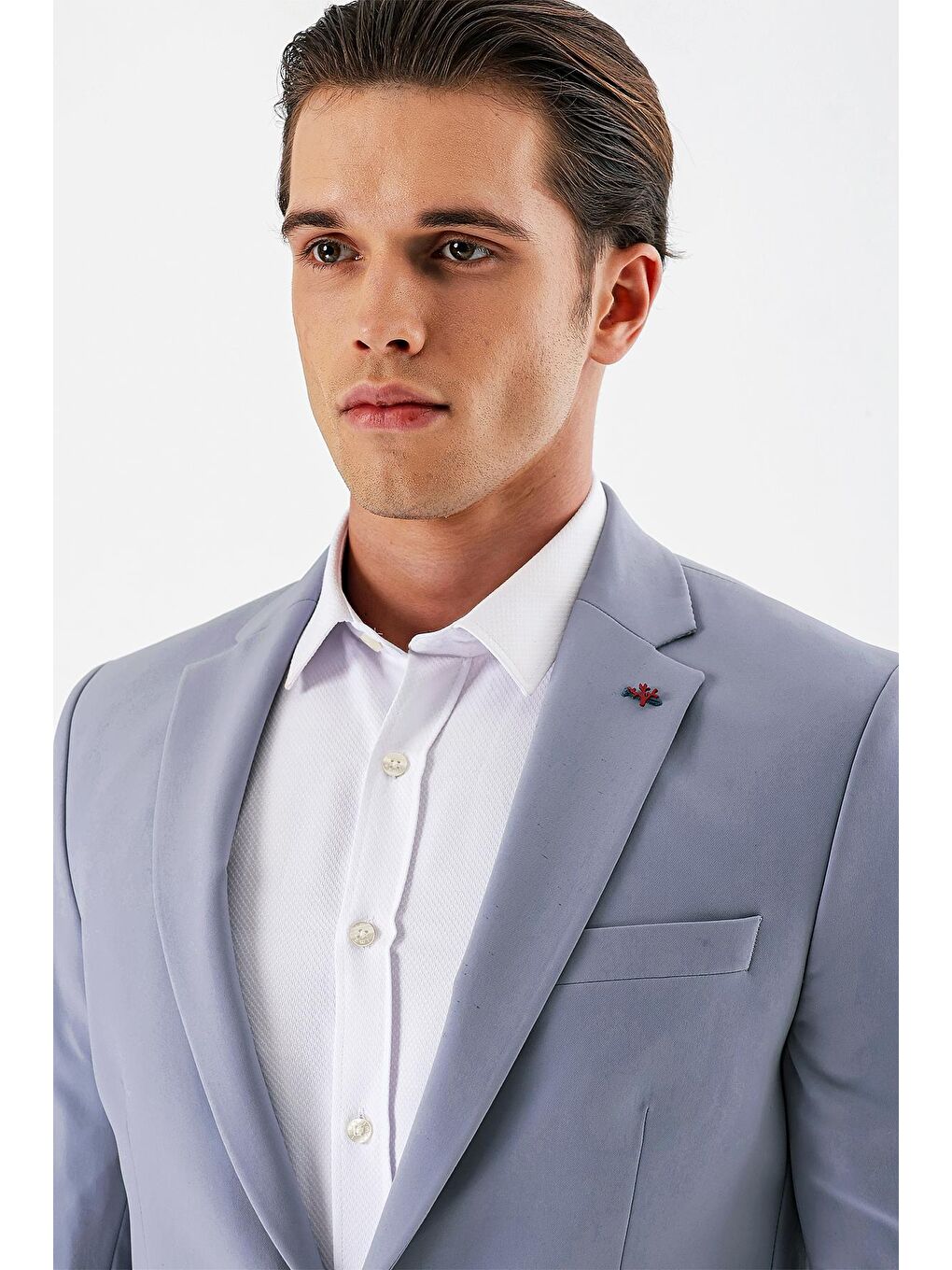 Koyu Mavi Mono Yaka Çift Yırtmaç Elastanlı 6 Drop Slim Fit Dar Kesim Klasik Takım Elbise 1001240164-5