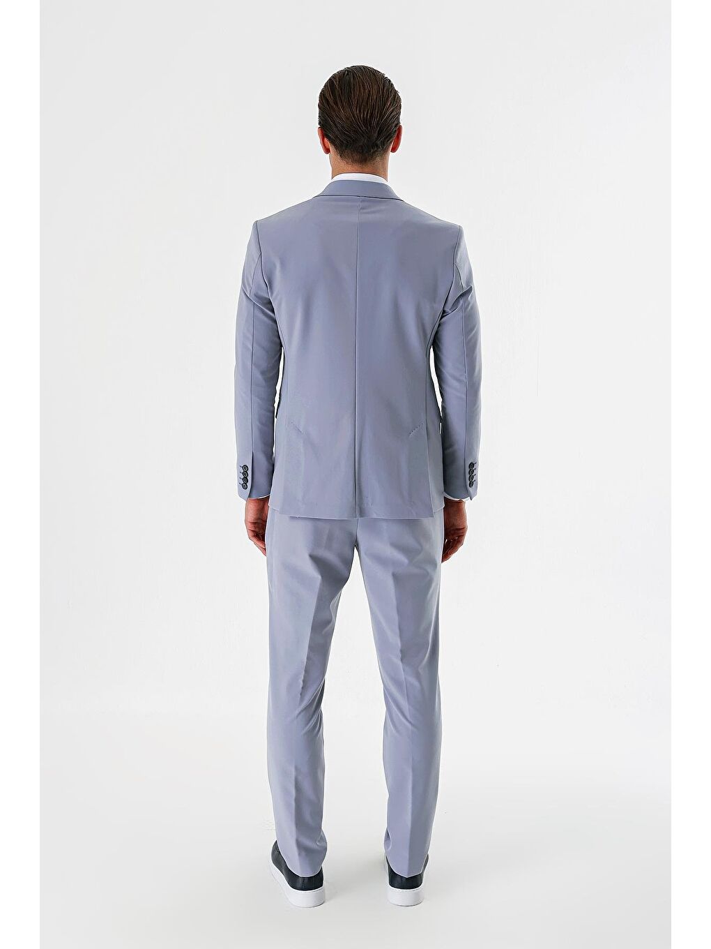 Koyu Mavi Mono Yaka Çift Yırtmaç Elastanlı 6 Drop Slim Fit Dar Kesim Klasik Takım Elbise 1001240164-7