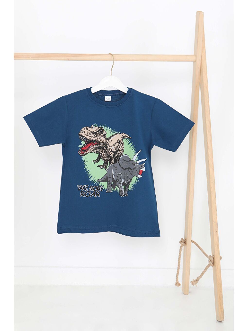 Erkek Çocuk Lacivert Baskılı Kısa Kollu T-Şhirt - 27384