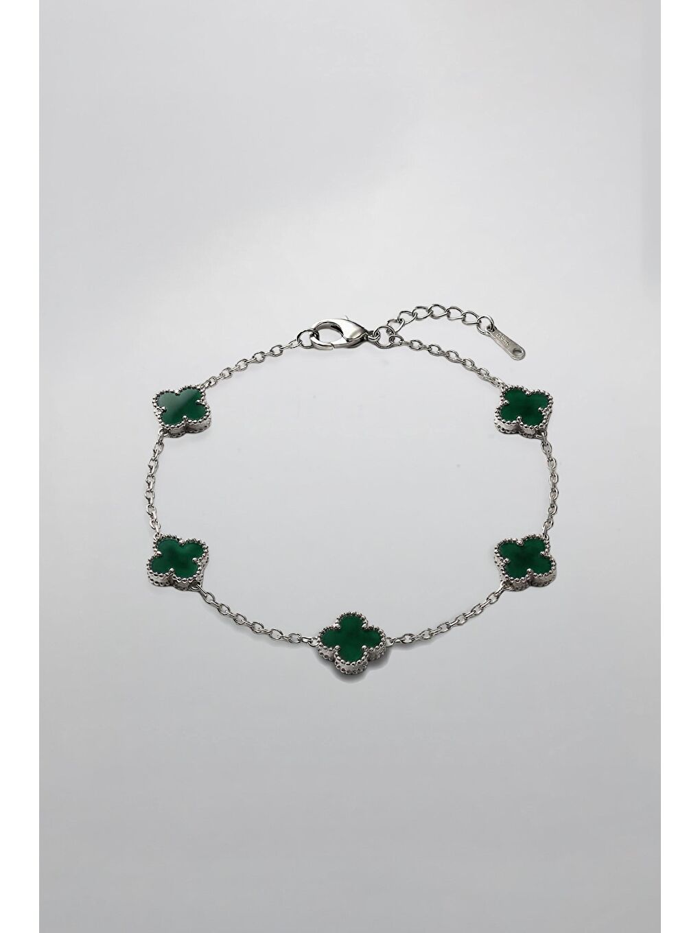 Erkek Çelik Yonca Bileklik Yeşil