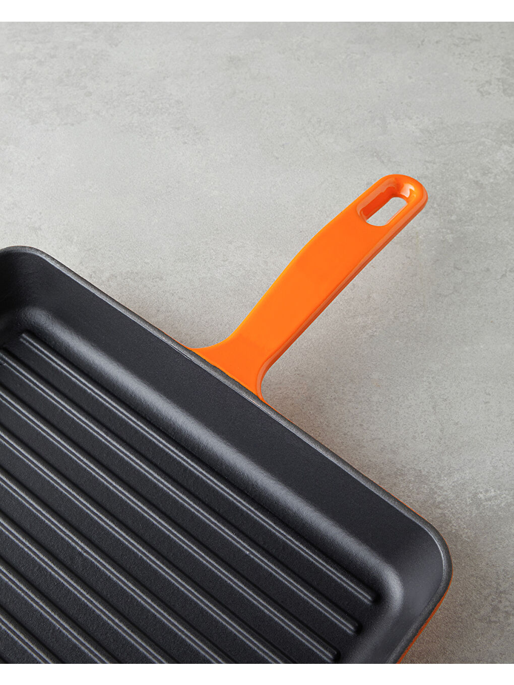 Hecha Demir Döküm Kare Grill Tava 30 cm Turuncu - 1
