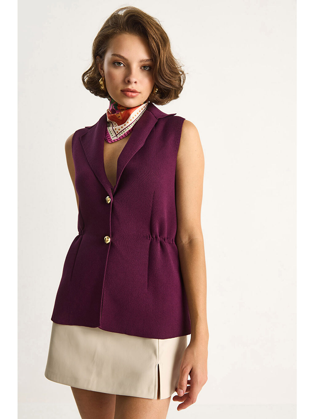 Bordo Kadın Yelek-1