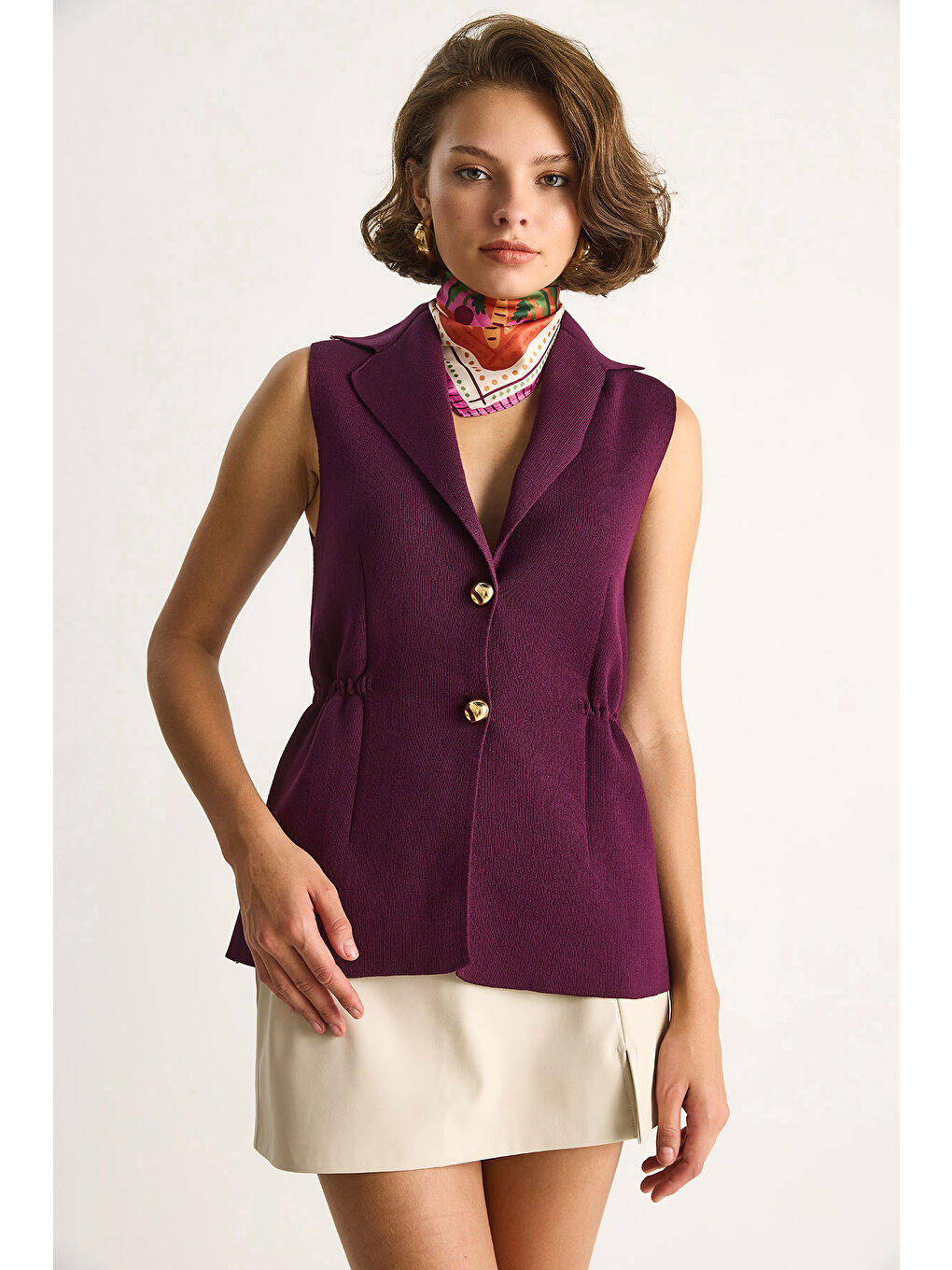 Bordo Kadın Yelek-2