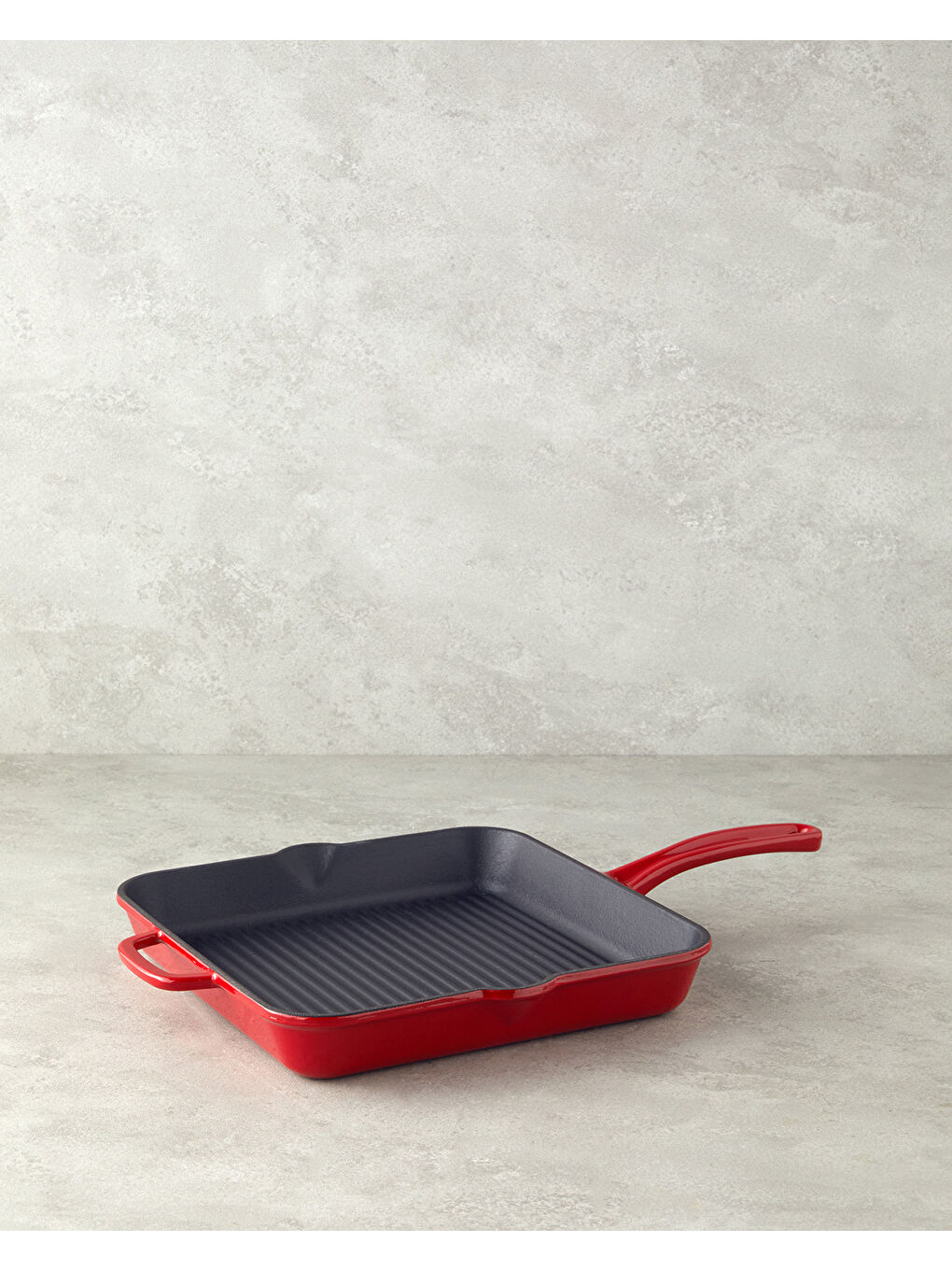 Demir Döküm Kare Izgara Tava 28 cm Kırmızı