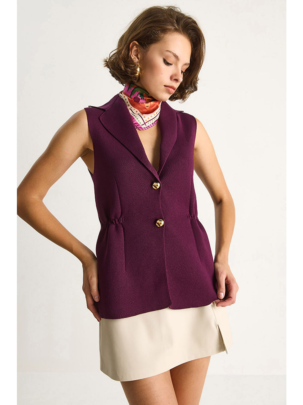 Bordo Kadın Yelek-3