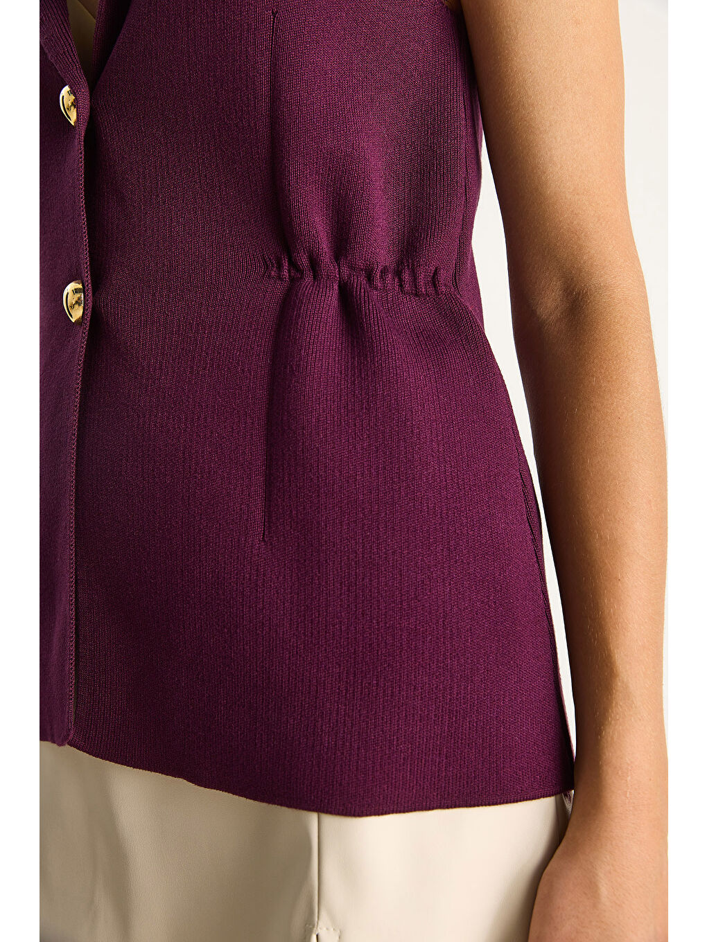 Bordo Kadın Yelek-4