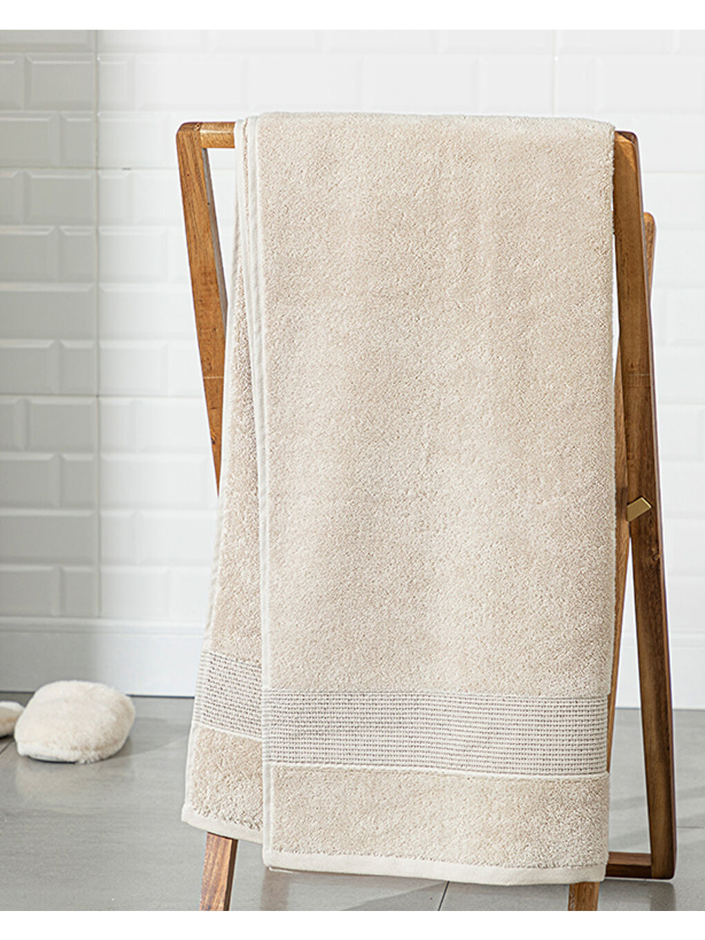 Deluxe Pamuklu Low Twist Banyo Havlusu Bej
