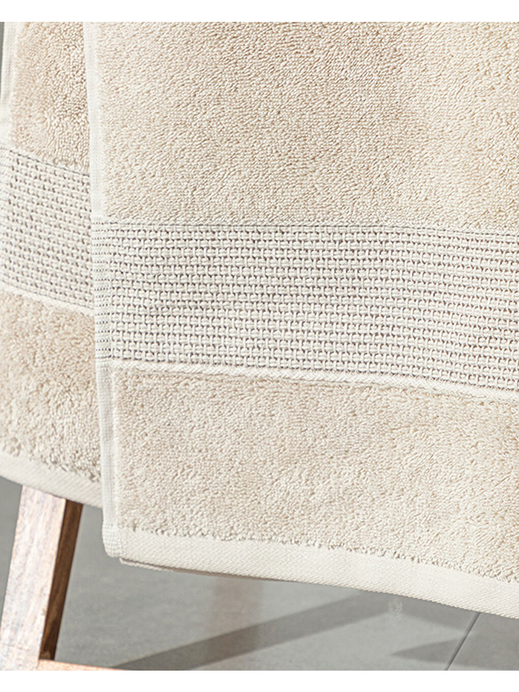 Deluxe Pamuklu Low Twist Banyo Havlusu Bej-1