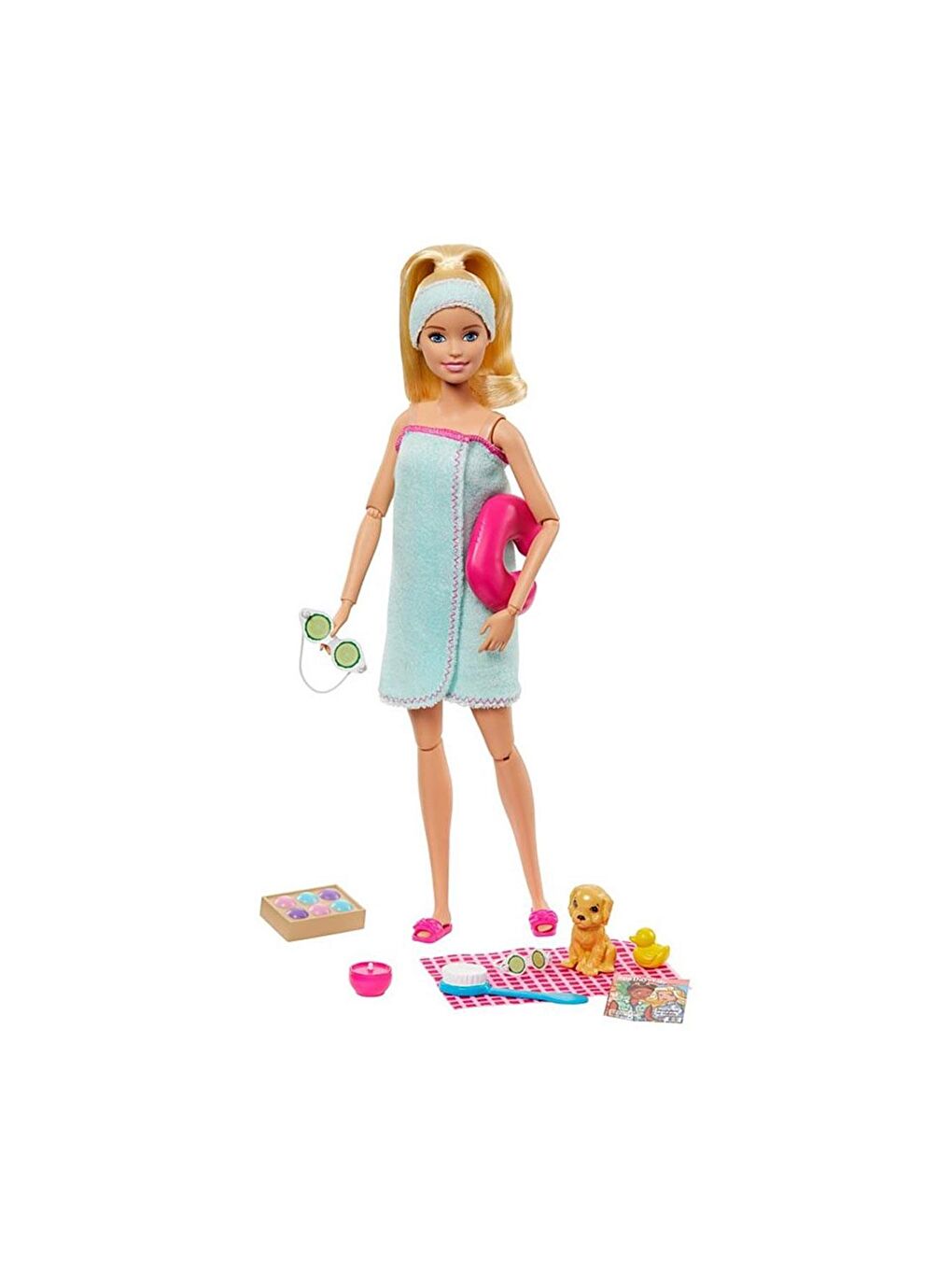 BARBIE Beyaz-Renklibaskı Wellness Barbie'nin Spa Günü Bebekleri Spa Temalı GJG55