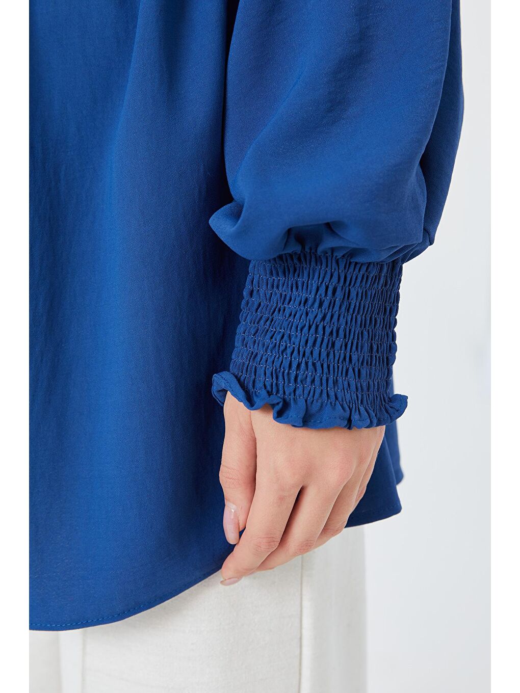 Bisiklet Yaka Kadın Mavi Tunik - 3896-2