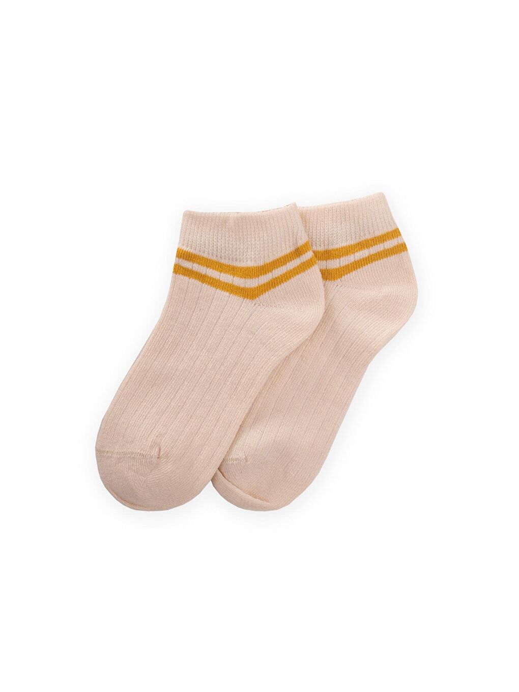 Sarı Kız Çocuk Çizgili Patik Çorap