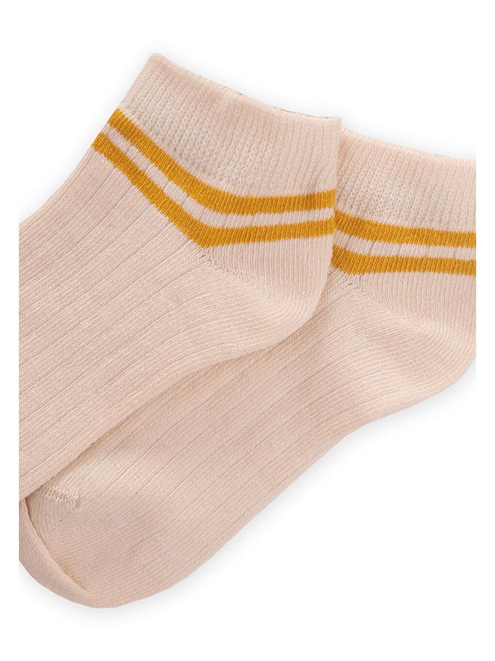 Sarı Kız Çocuk Çizgili Patik Çorap-1