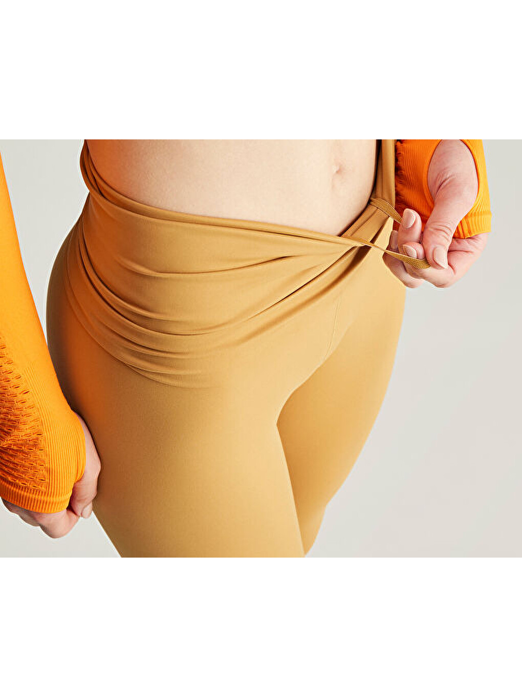 By Stella Mccartney Leg Kadın Günlük Tayt Iw6319 Sarı-11