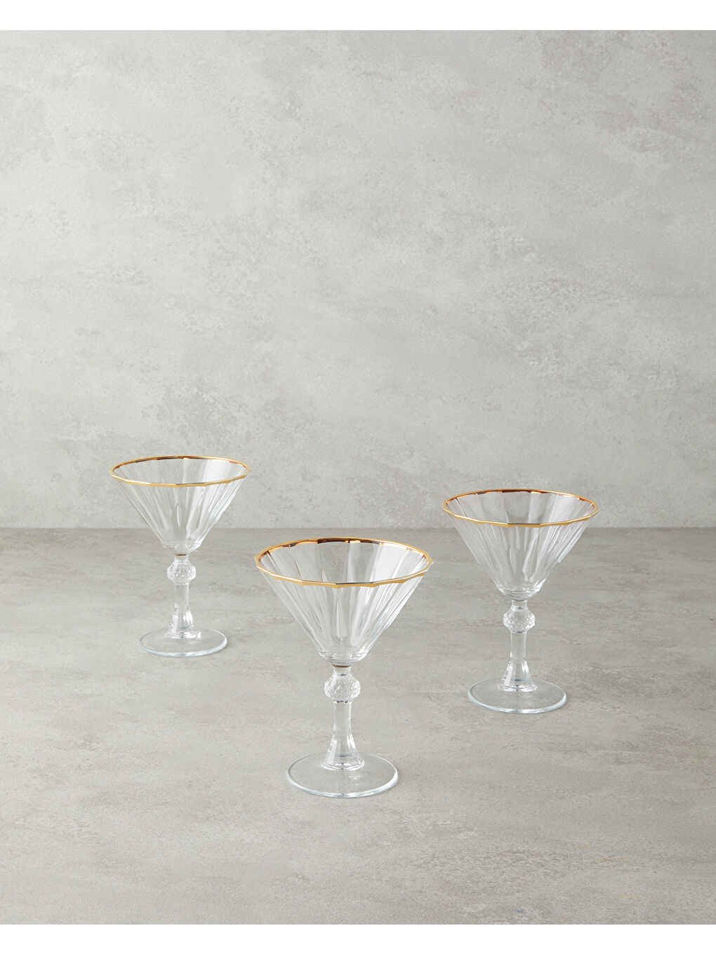 Sarı Mirage Cam 3'lü Kadeh 240 ml Şeffaf-Gold-1