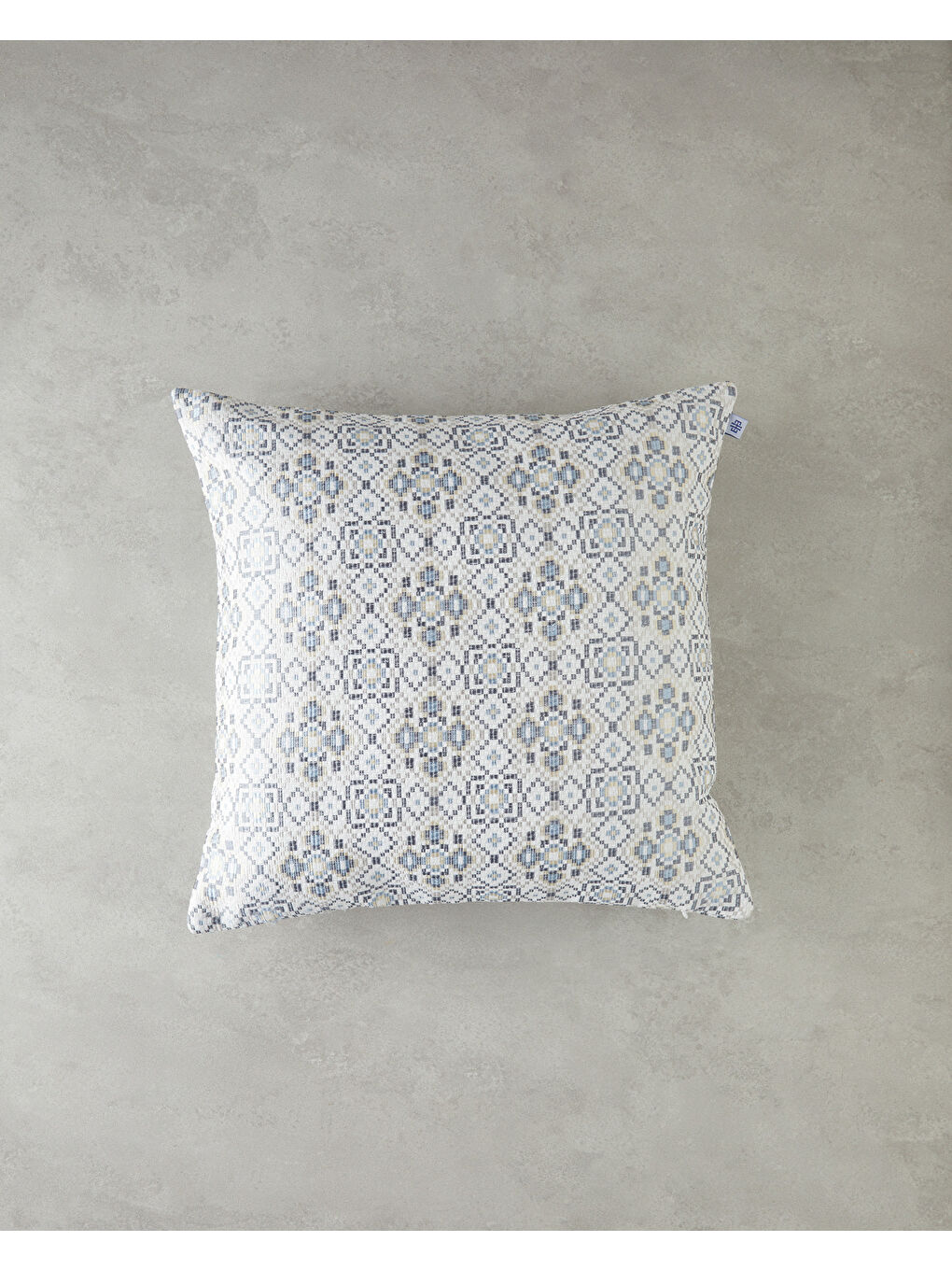 Mozaik Dekoratif Kırlent Ekru - Mavi